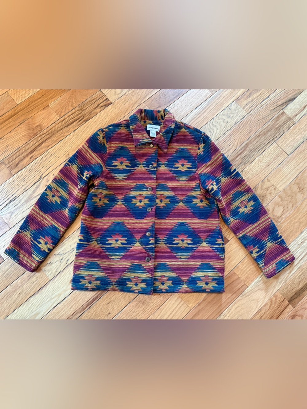 Vintage Aztec Jacket Alfred Dunner Women’s 12 Western Button Front Pockets